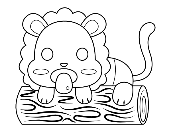 Printable baby lion coloring page