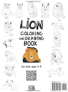 Lion coloring and drawing book for kids ages