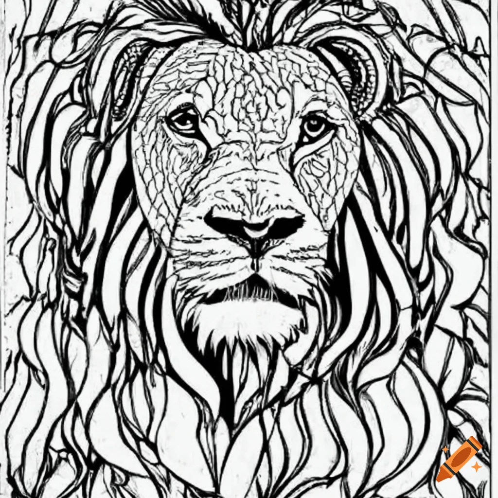 Lion coloring page on