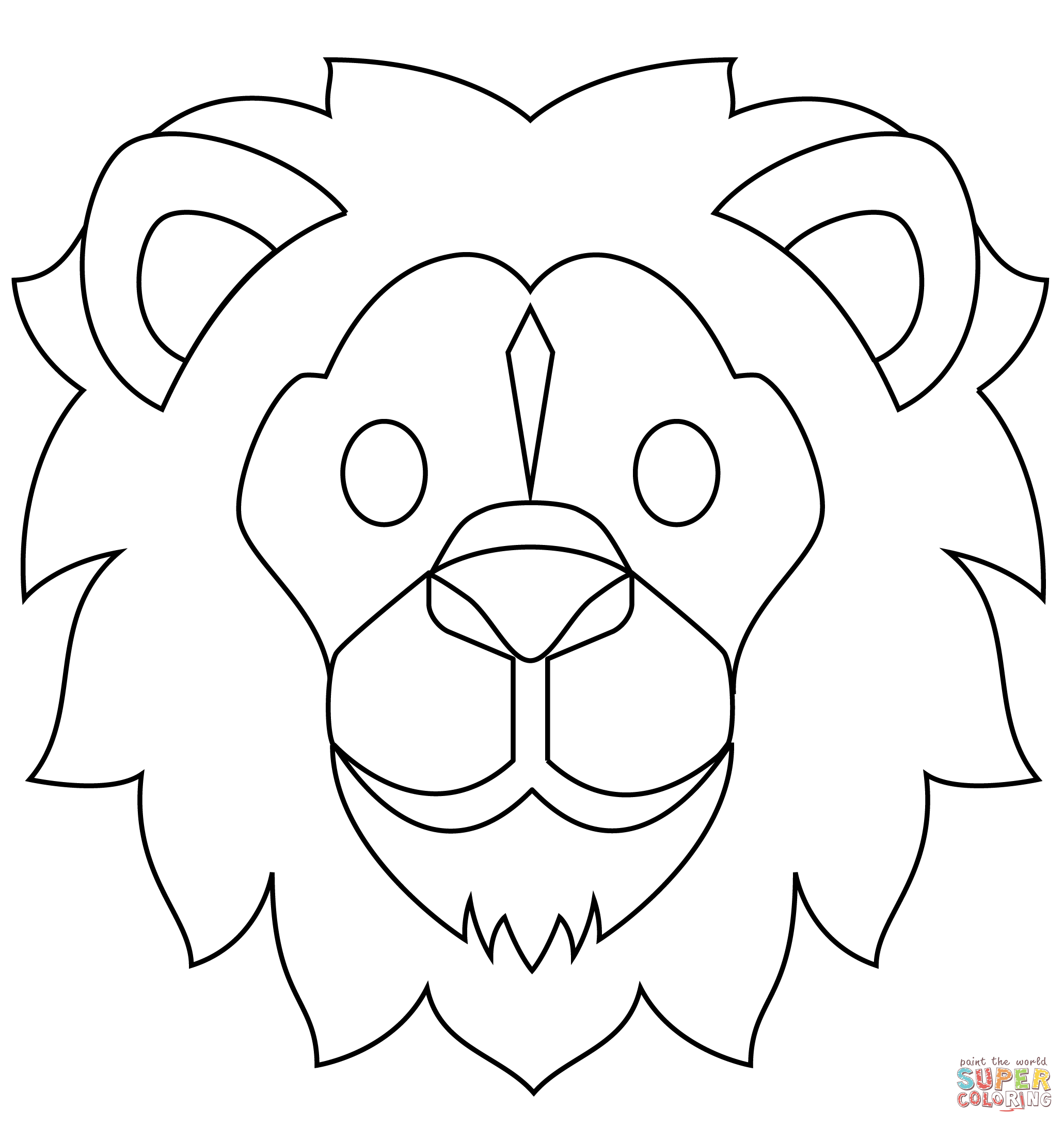 Lion face coloring page free printable coloring pages