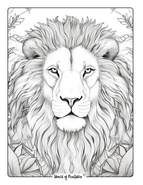 Lion coloring pages for kids adults