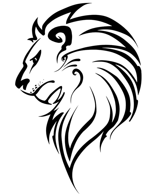 Lion printable image coloring sheet for adult