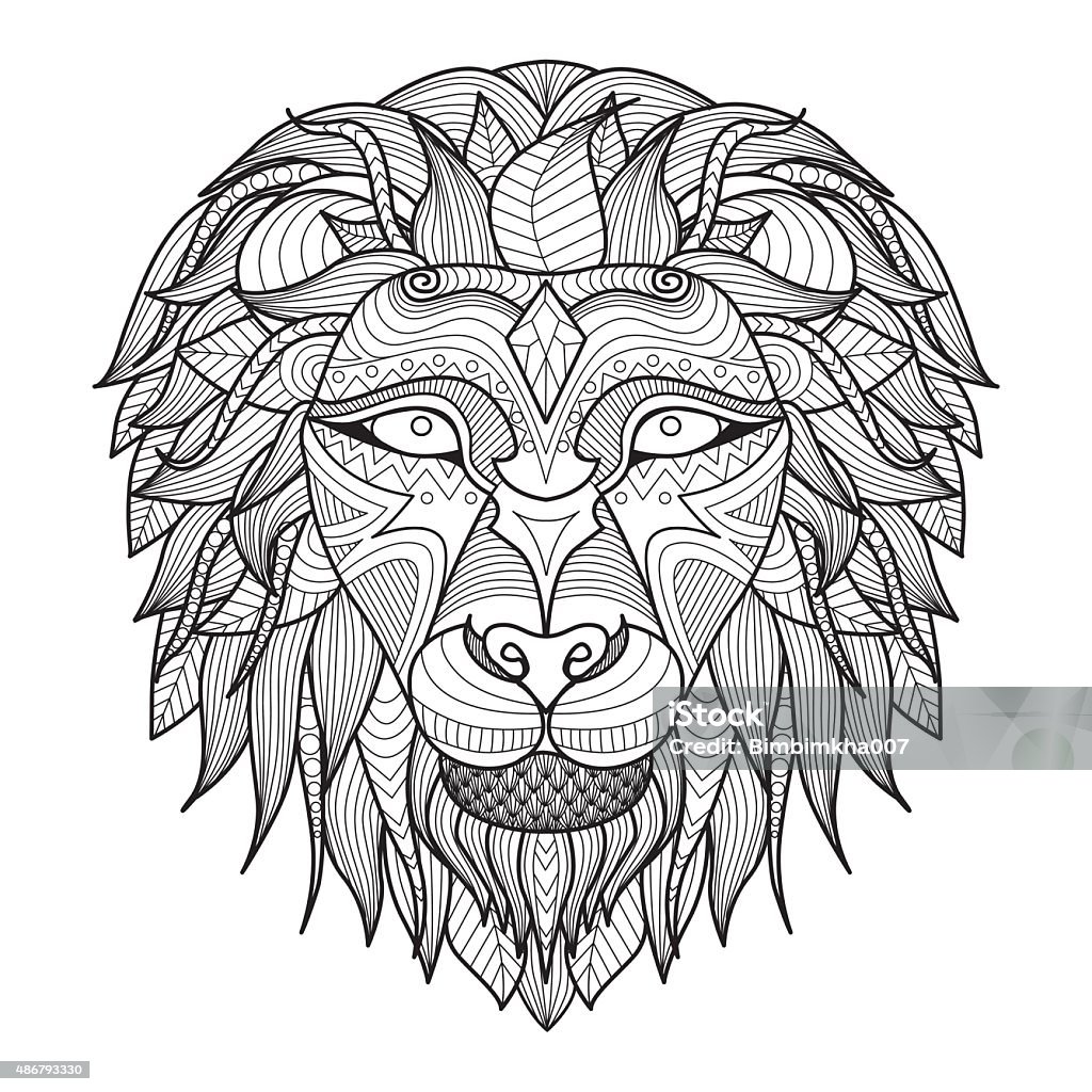 Lion face stock illustration