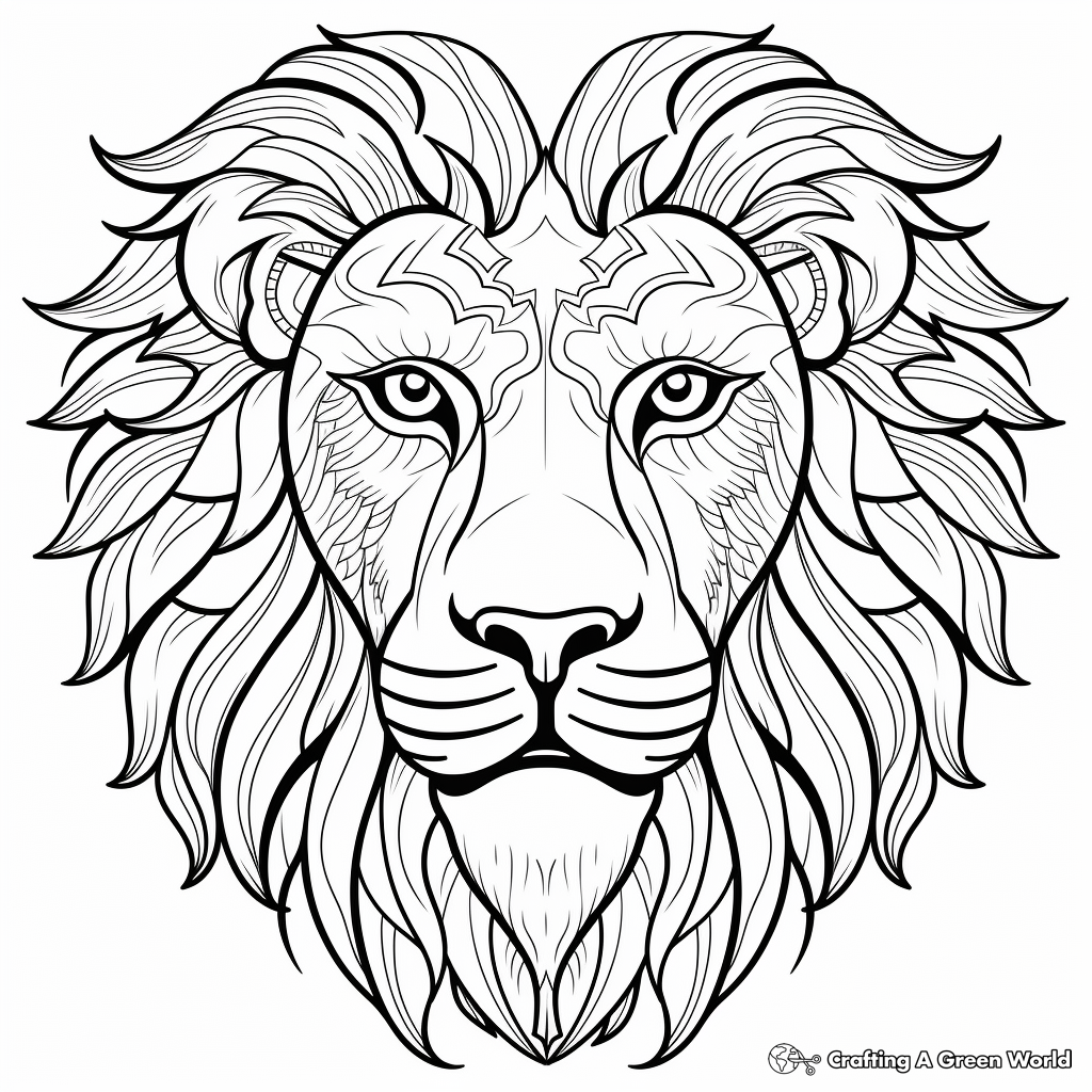 Lion face coloring pages