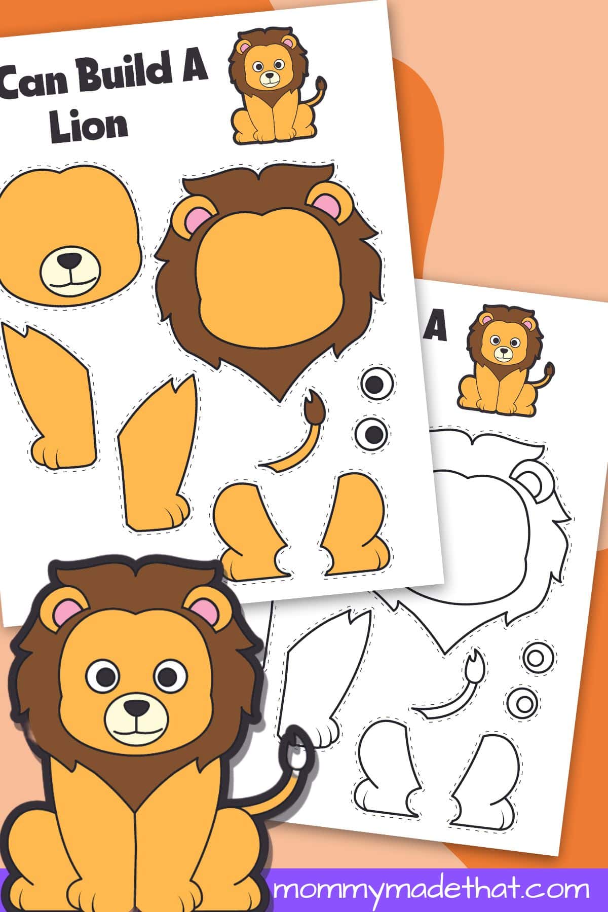 Free printable lion craft template