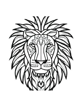 Mandala lion coloring pages for adults by clara smith tpt