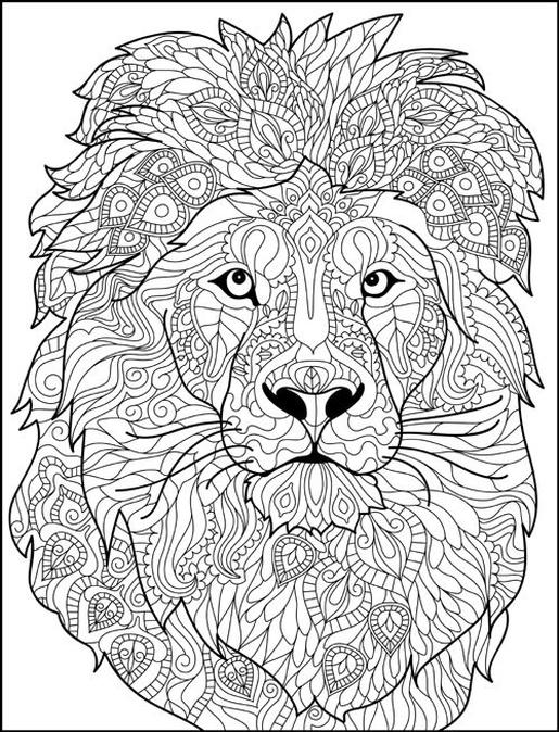 Get this adult coloring pages animals lion