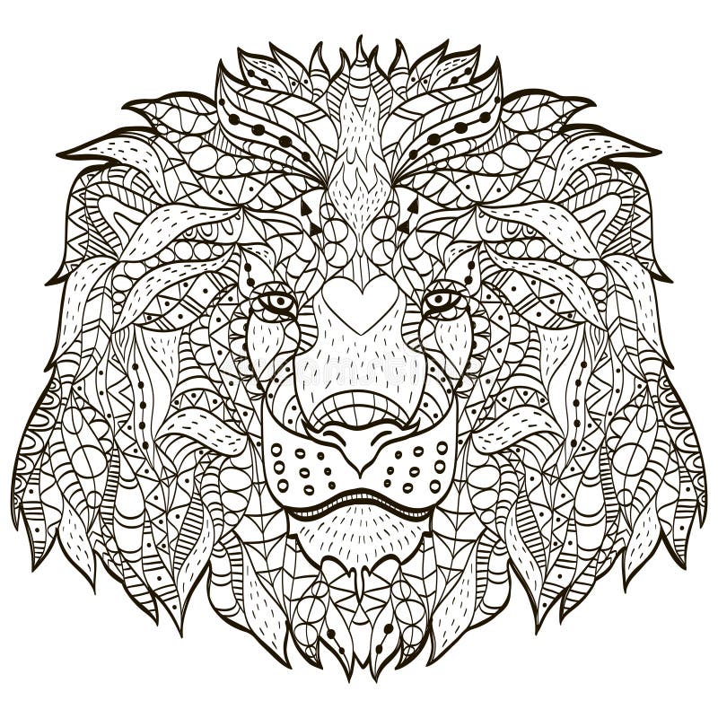 Lion head adult coloring stock illustrations â lion head adult coloring stock illustrations vectors clipart