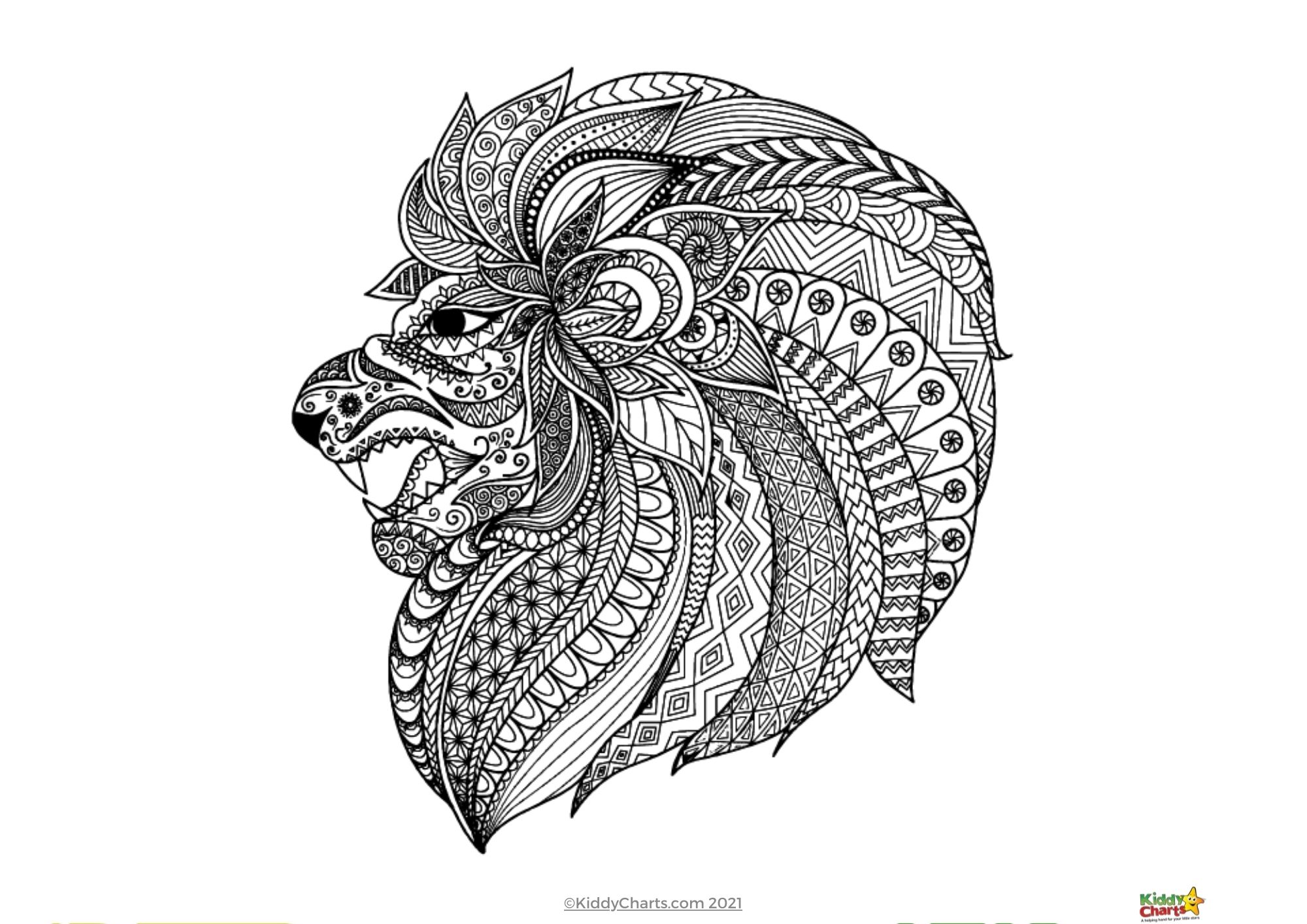 Lion coloring pages lion mandala