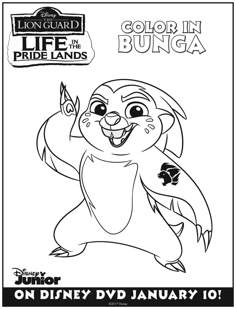 Disney lion guard bunga coloring page