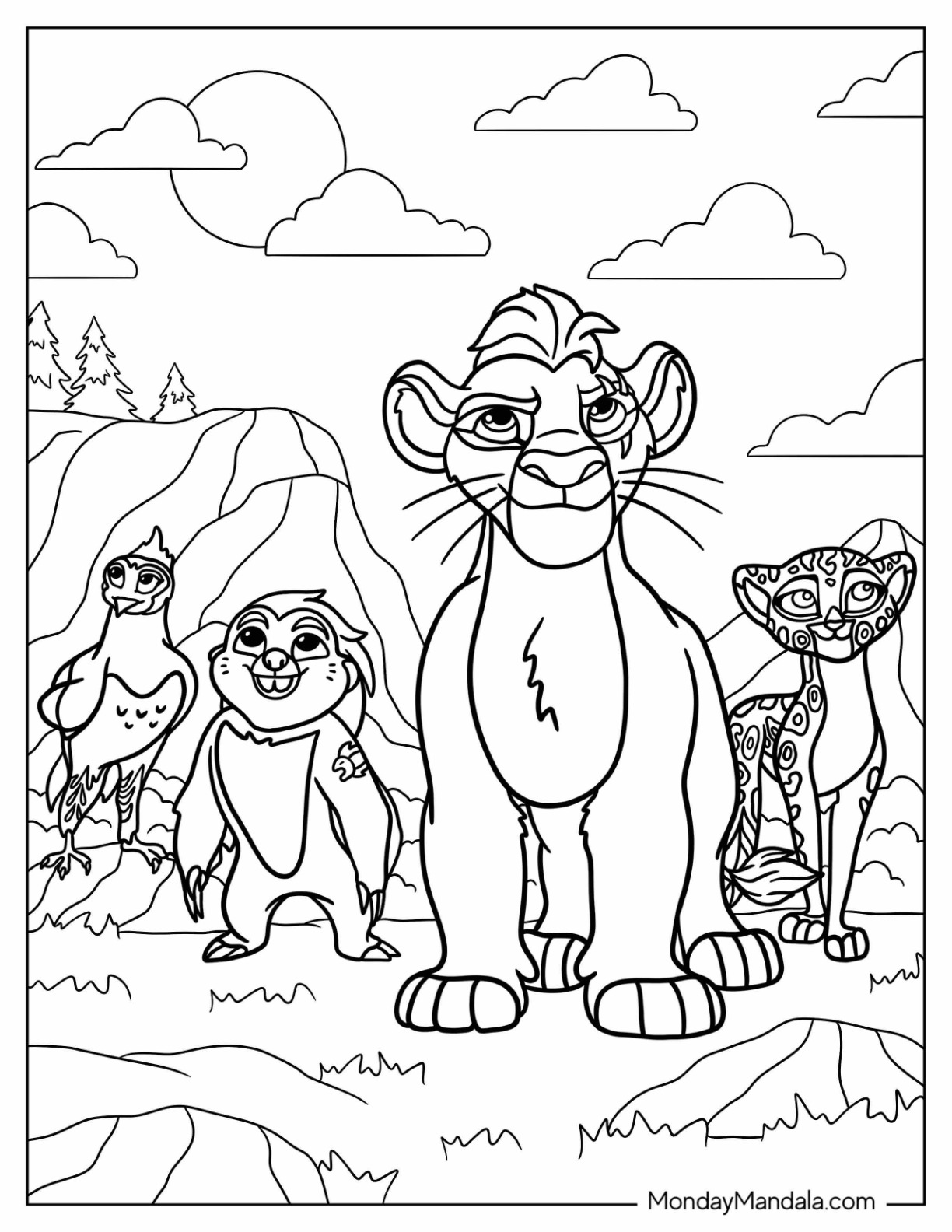 Lion guard coloring pages free pdf printables