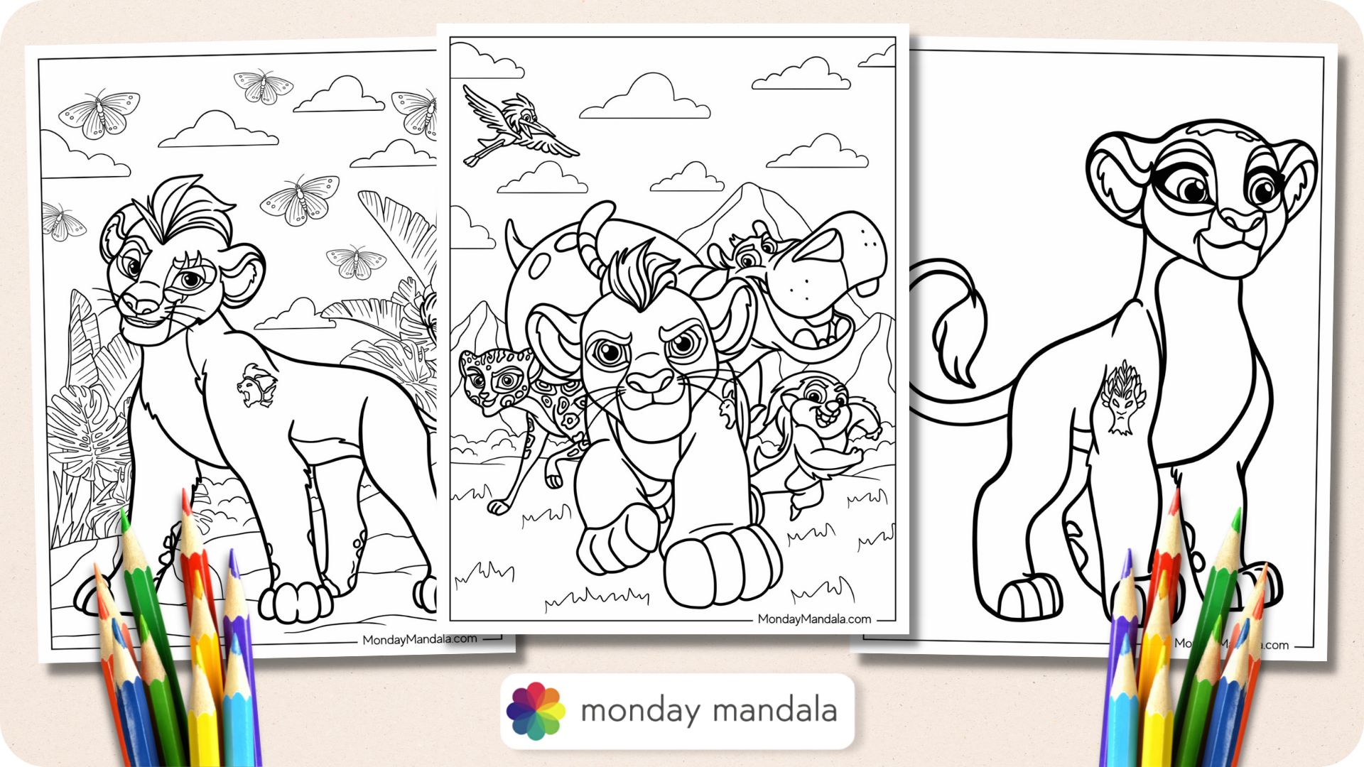 Lion guard coloring pages free pdf printables