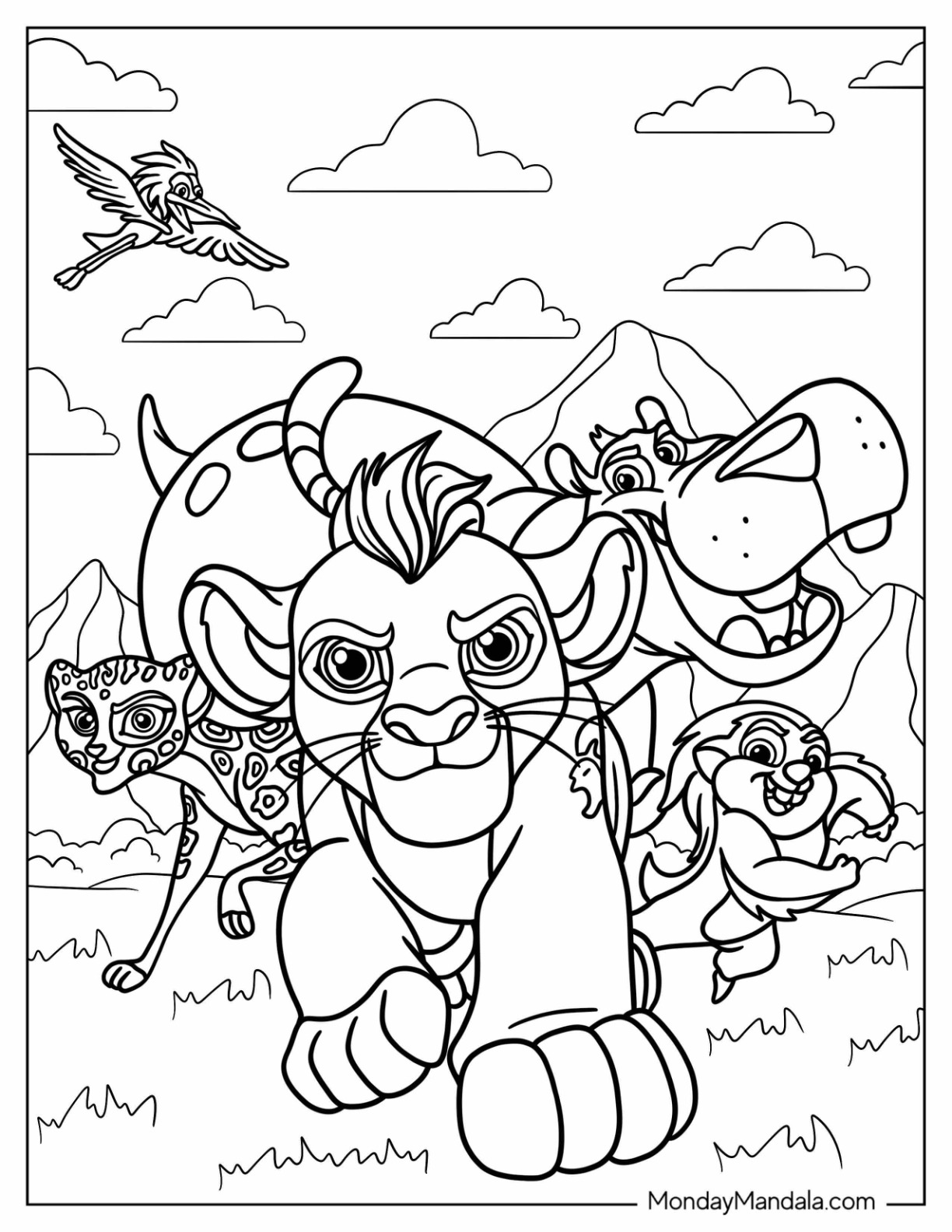 Lion guard coloring pages free pdf printables