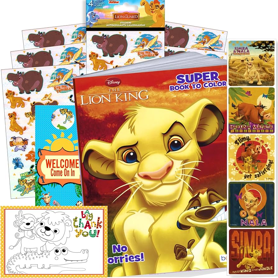 Disney lion king coloring book set with stickers