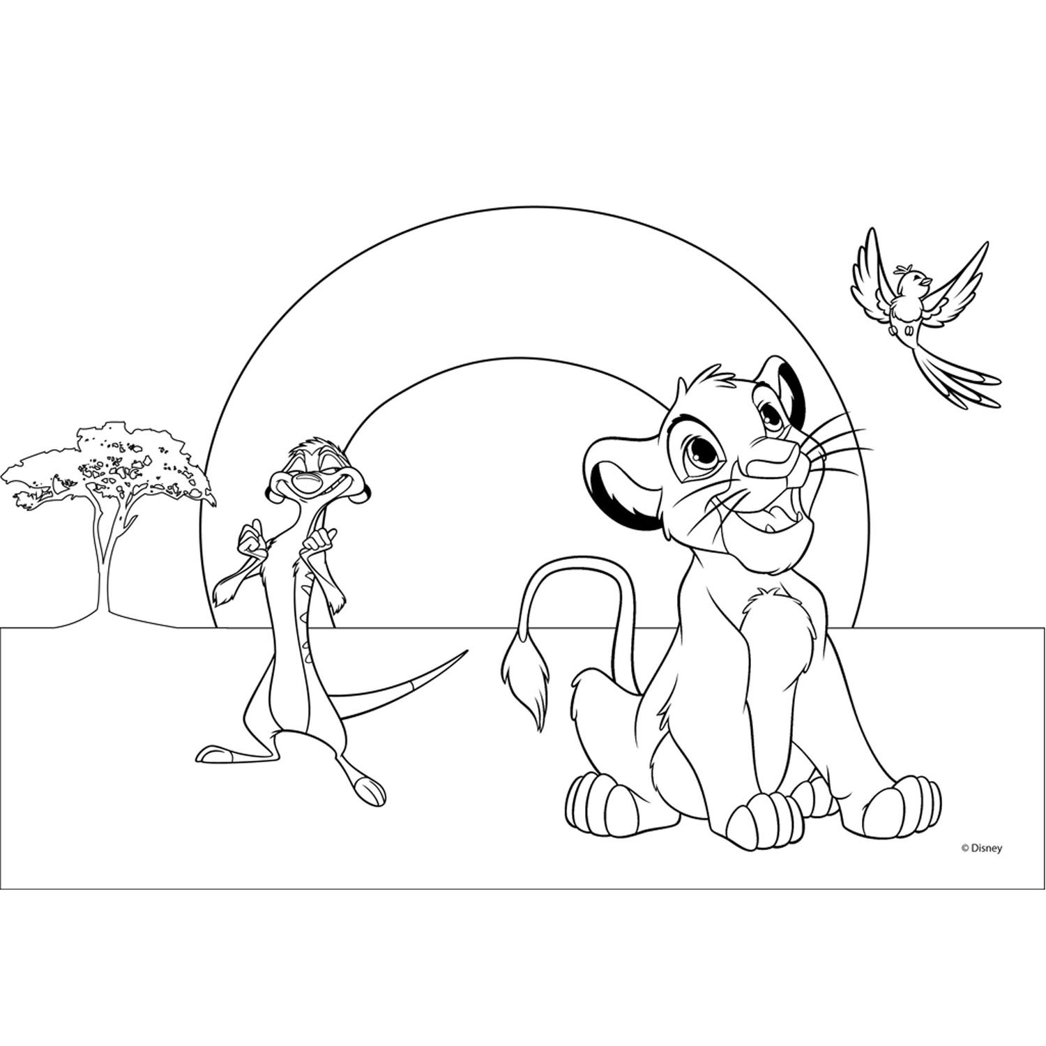 Lion king coloring pages with stencil and sticker sheet thimble toys