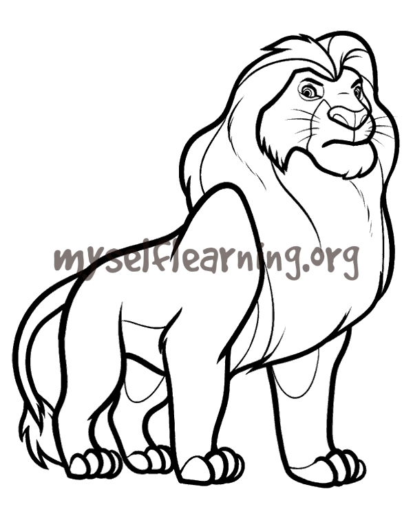 King of jungle lion coloring sheet instant download