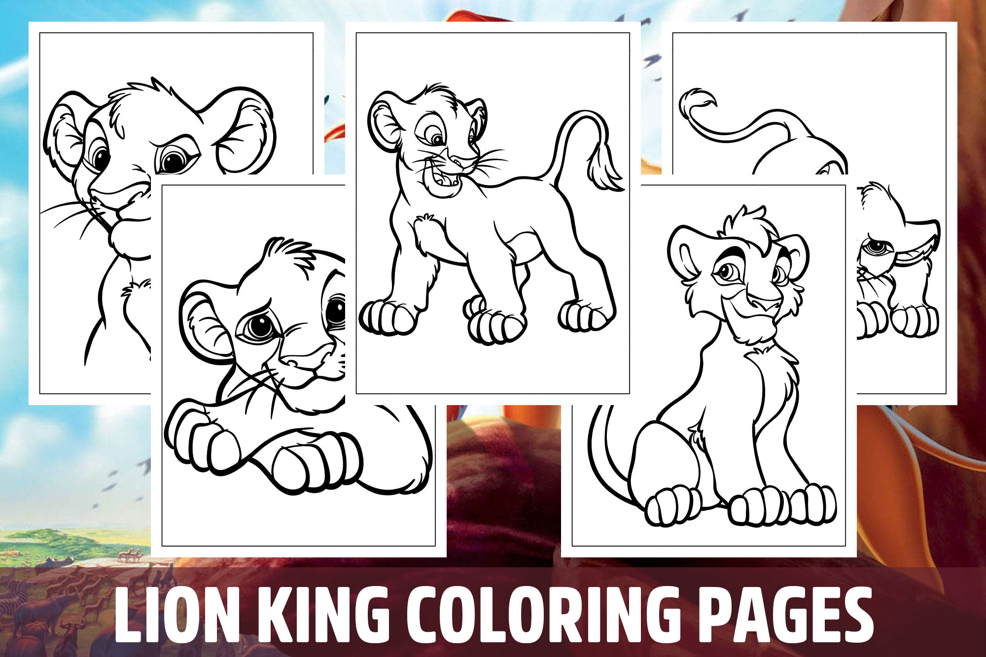 Lion king coloring pages for kids girls boys teens birthday school activity made by teachers