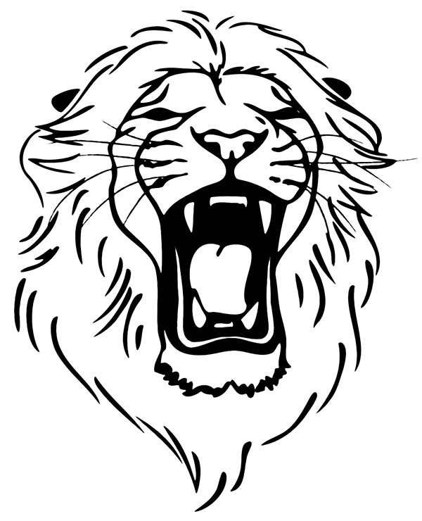 Lions head printable relaxing coloring page for adults