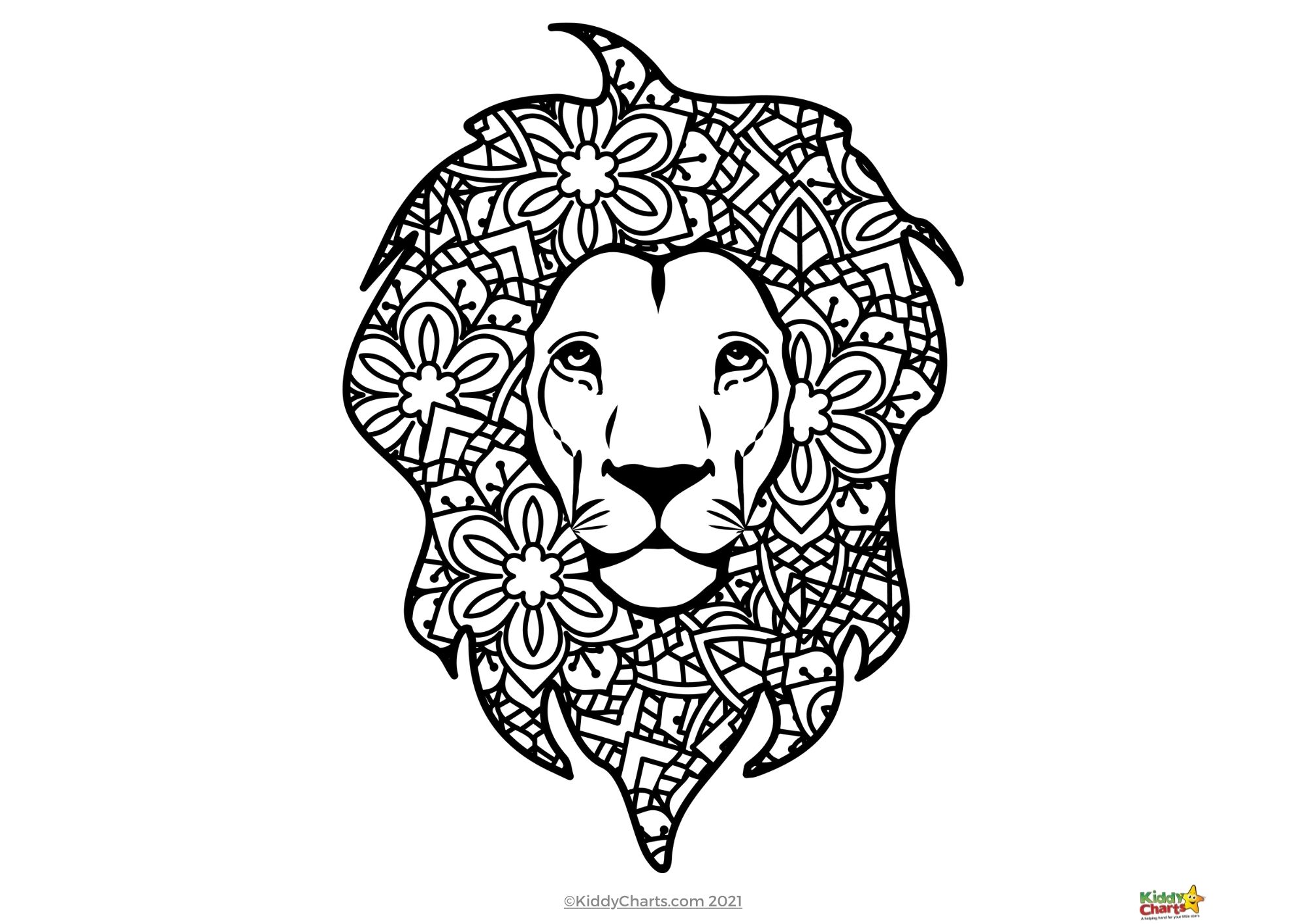 Lion coloring pages lion mandala