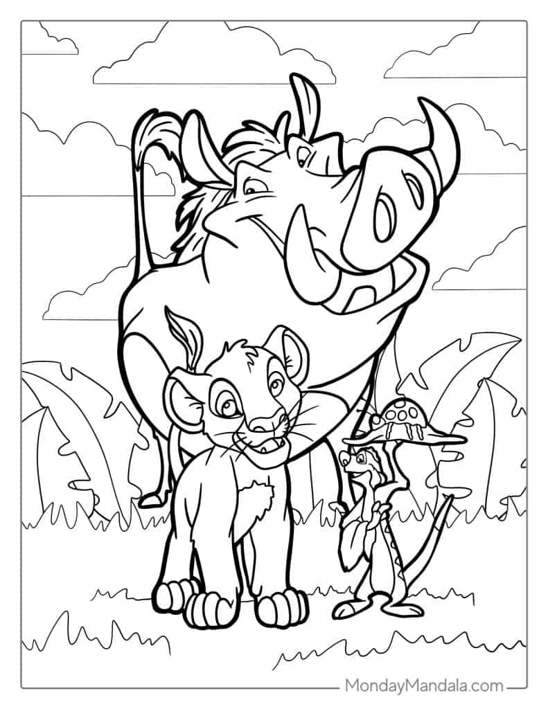 Lion king coloring pages free pdf printables