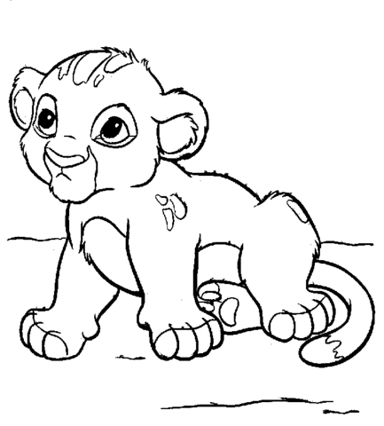 Baby simba coloring page free printable coloring pages