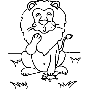 Lion with mouse coloring sheet