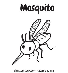 Mosquito children book illustration trace coloring stock vector royalty free