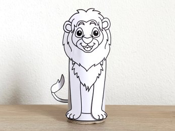 Lion crown paper template