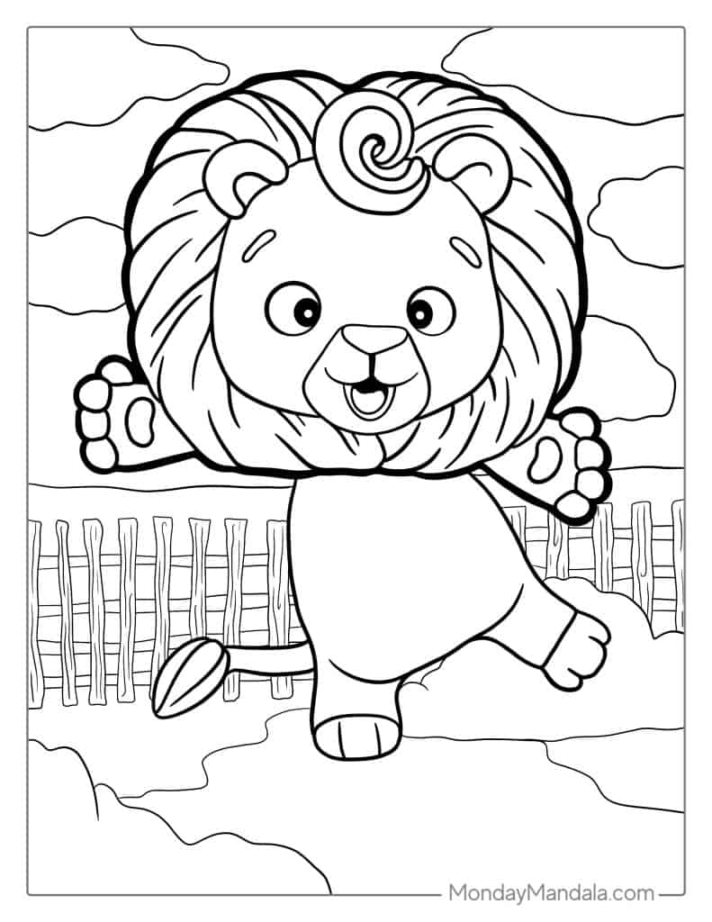 Lion coloring pages free pdf printables