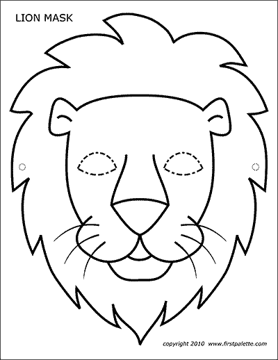 Lion mask free printable templates coloring pages