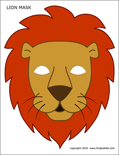 Lion mask free printable templates coloring pages