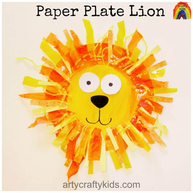 Paper plate lion