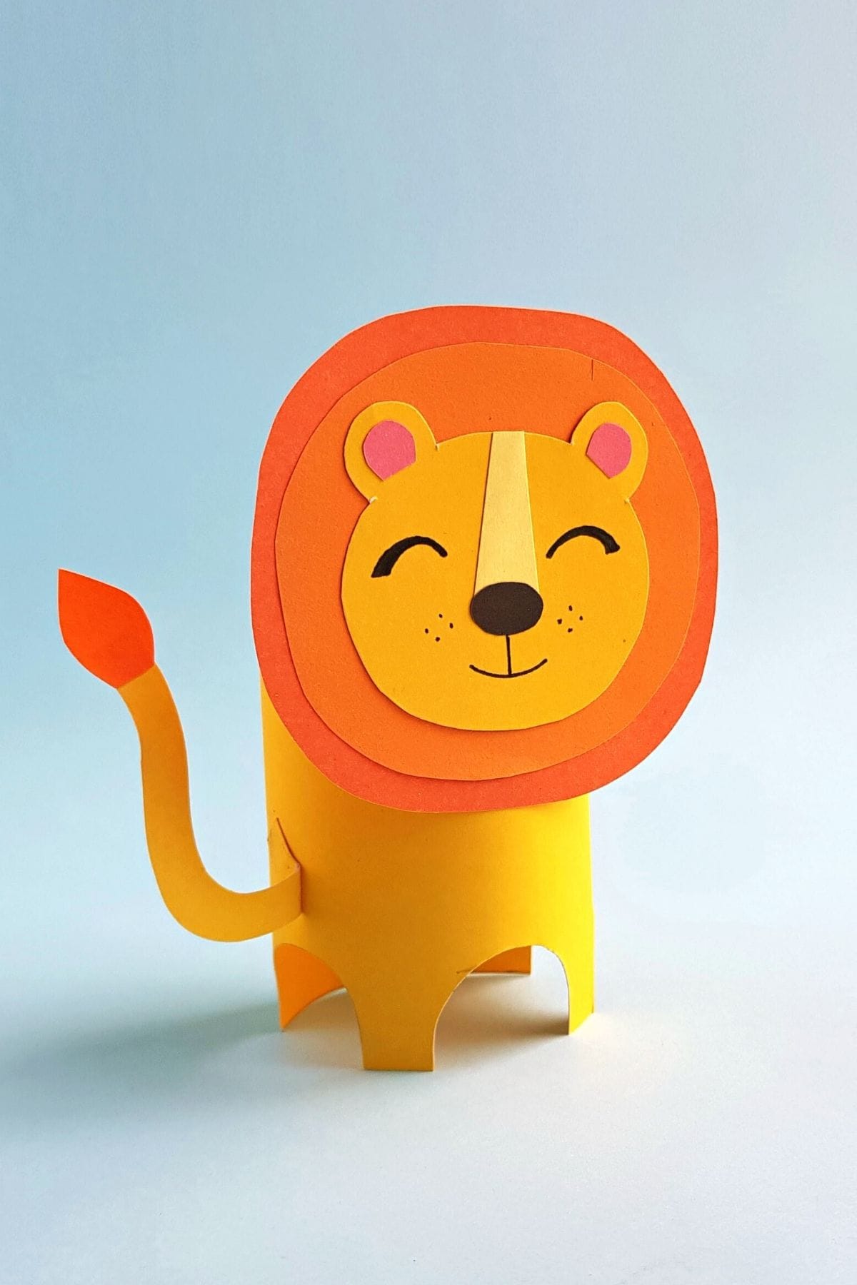 Adorable d paper lion craft free template