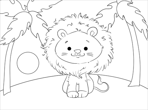 Cute lion coloring page free printable coloring pages