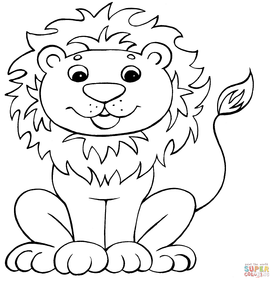 Funny lion coloring page free printable coloring pages