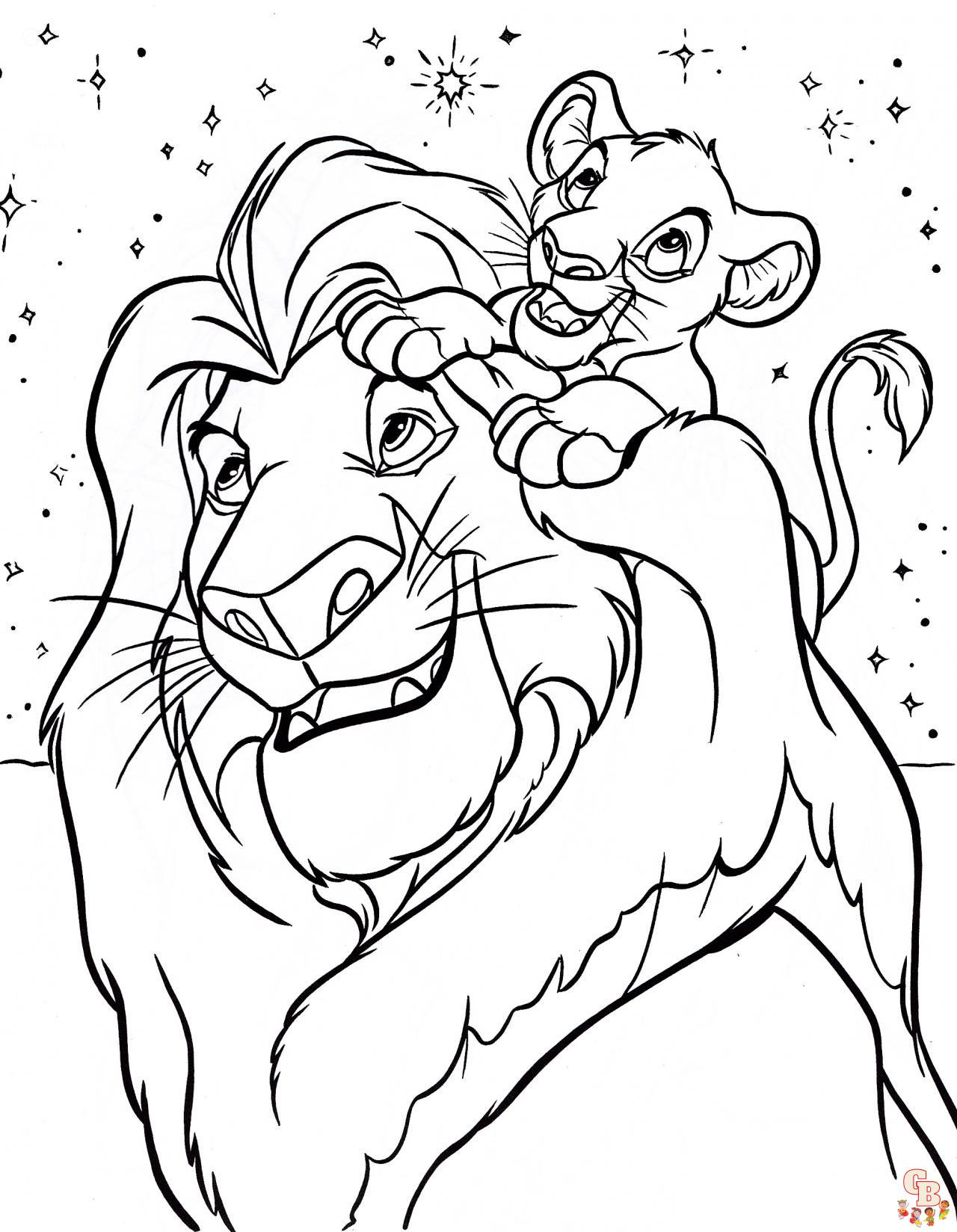 Printable simba coloring pages free for kids and adults