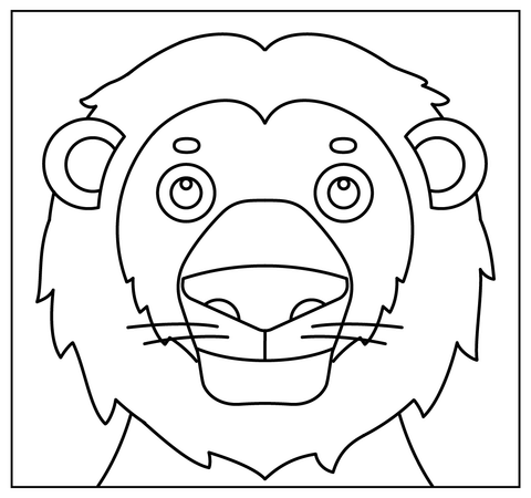 Cartoon lion selfie coloring page free printable coloring pages