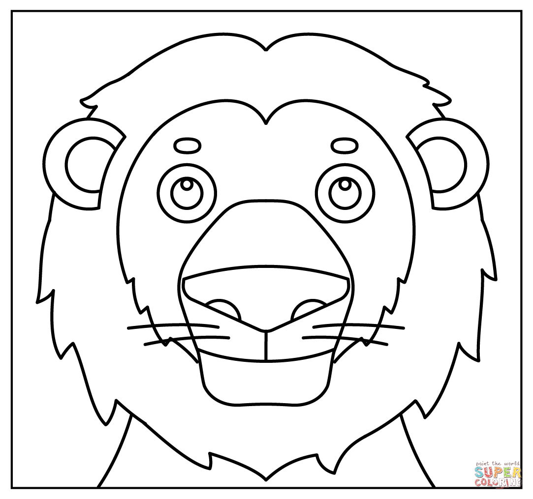 Cartoon lion selfie coloring page free printable coloring pages