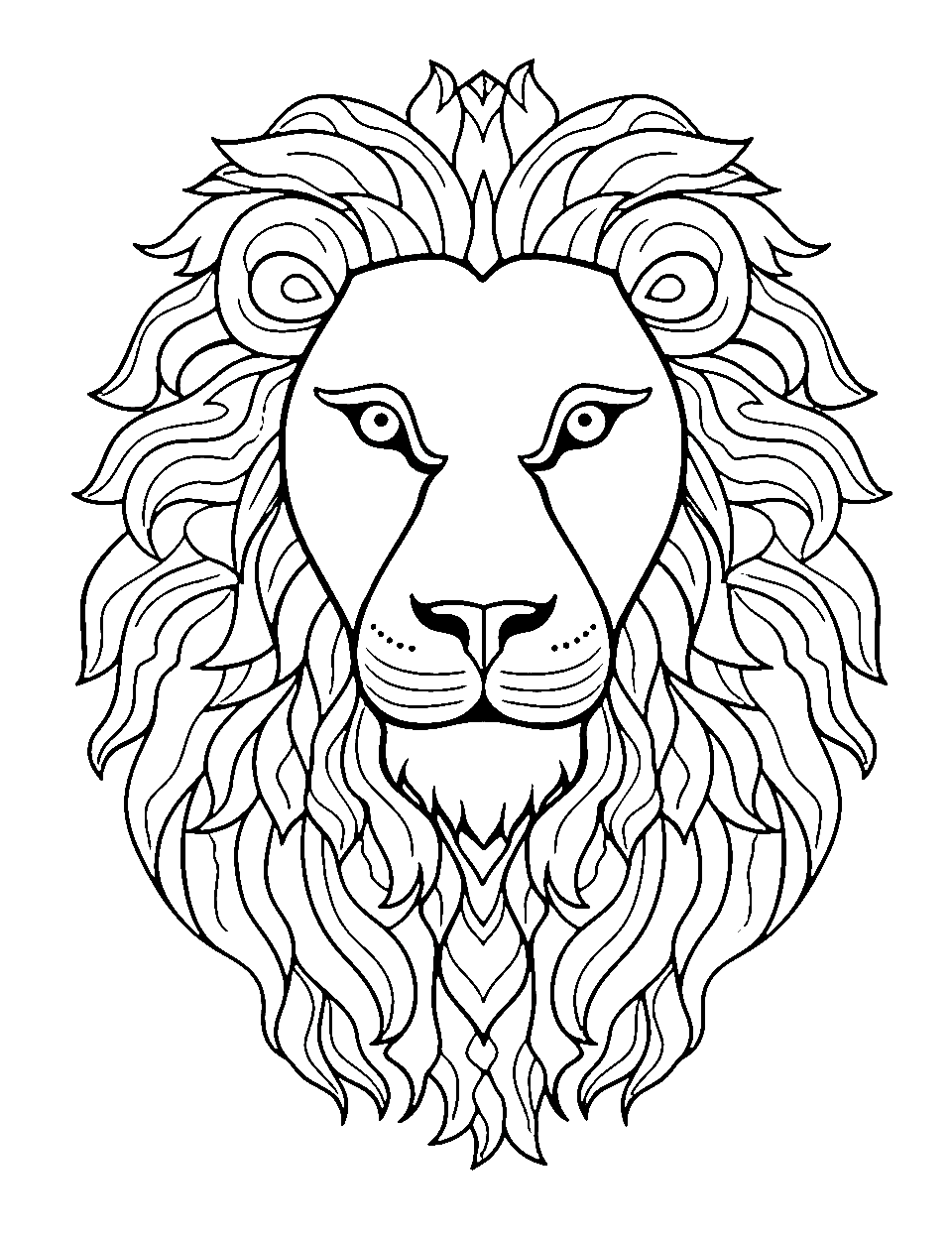 Lion coloring pages free printable sheets