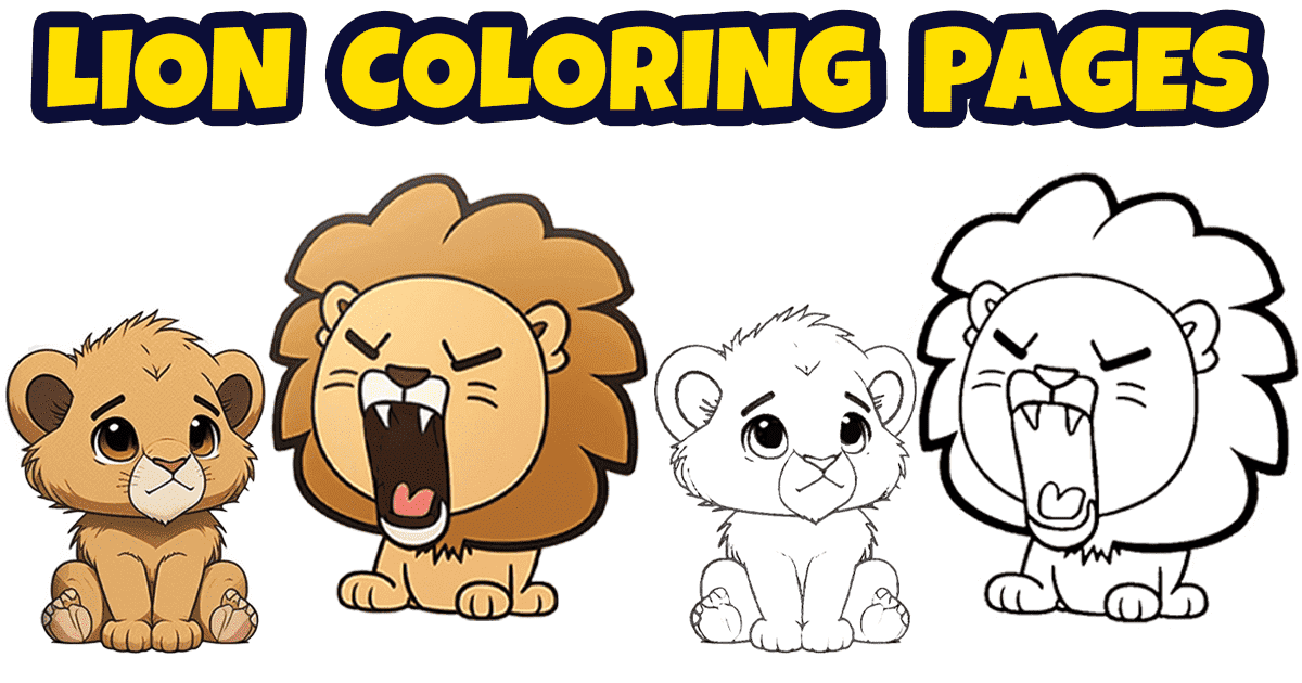 Cute lion coloring pages free printable pdfs