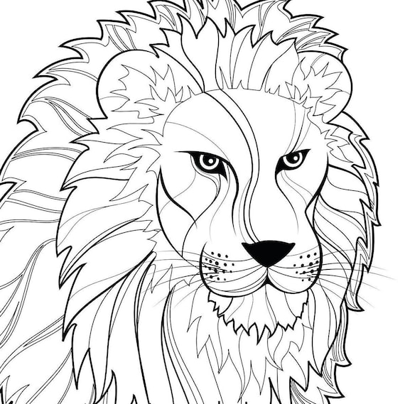 Standing lion colouring sheet download