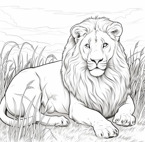 Beautiful lion coloring pages for kids and adults