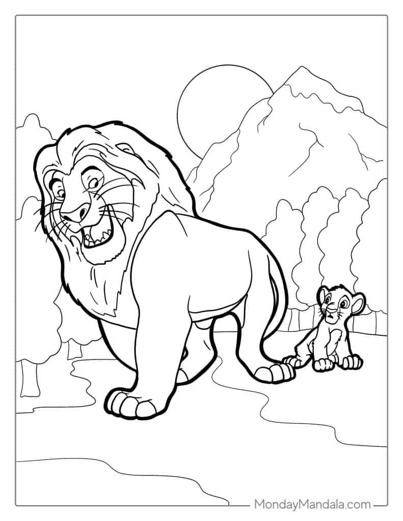 Lion coloring pages free pdf printables