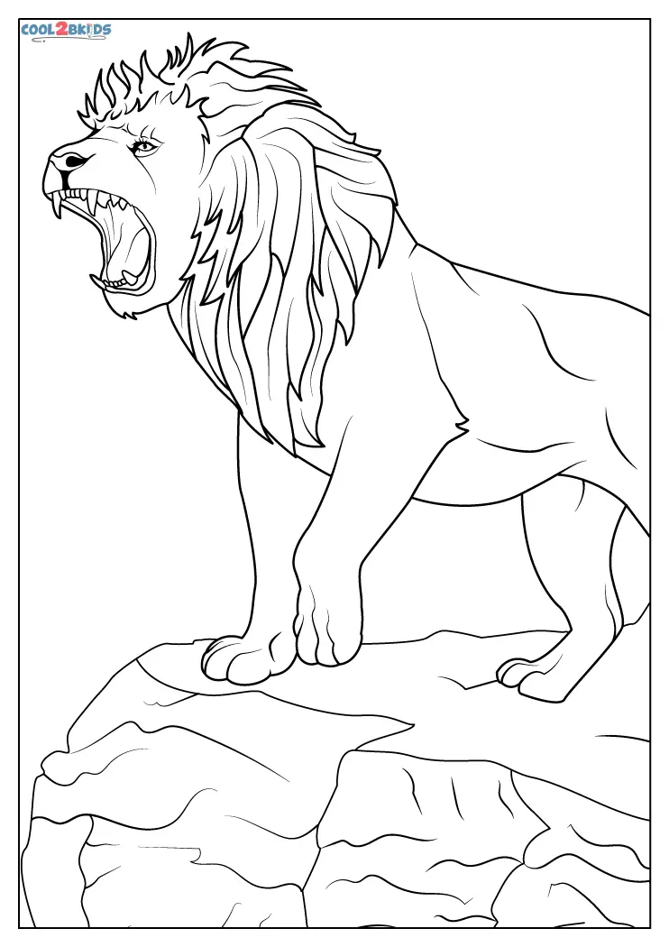 Free printable lion coloring pages for kids