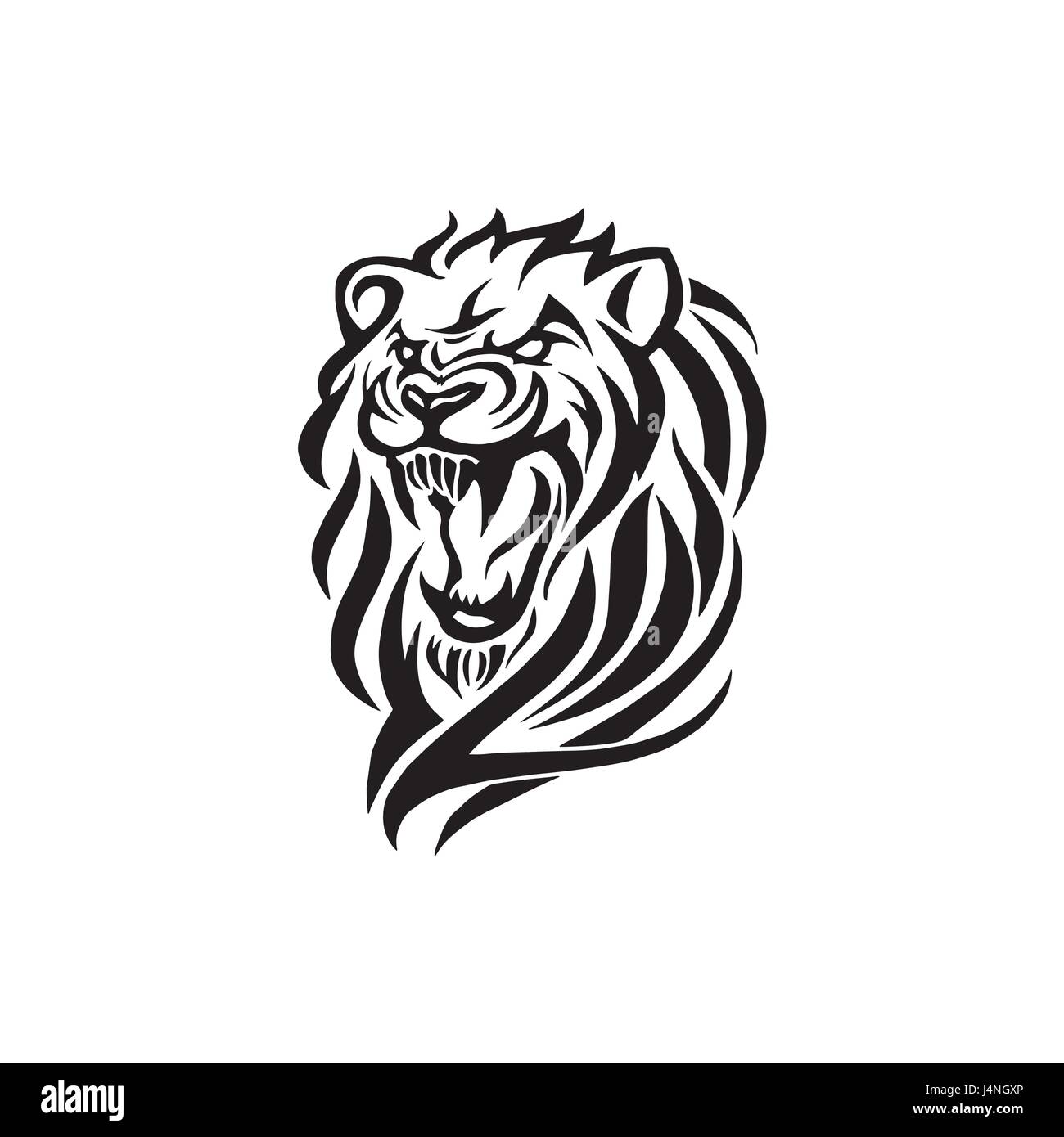 black and white lion logo, lion sticker, lion tattoo 21188166 Vector Art at  Vecteezy