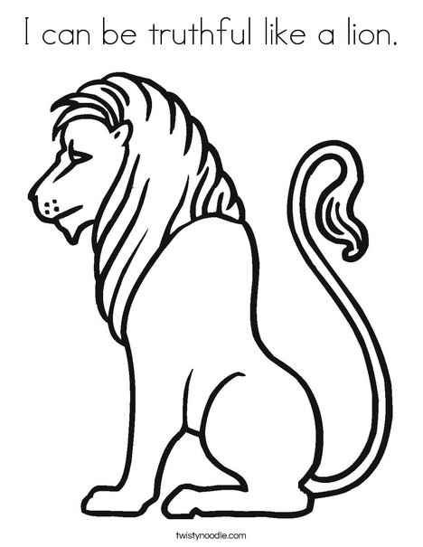 I can be truthful like a lion coloring page