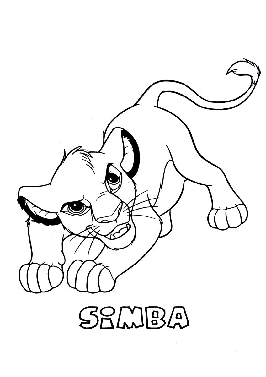 Simba the lion king coloring page