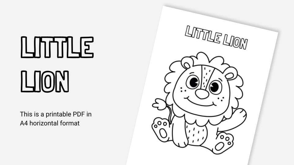 Lion printable coloring worksheet