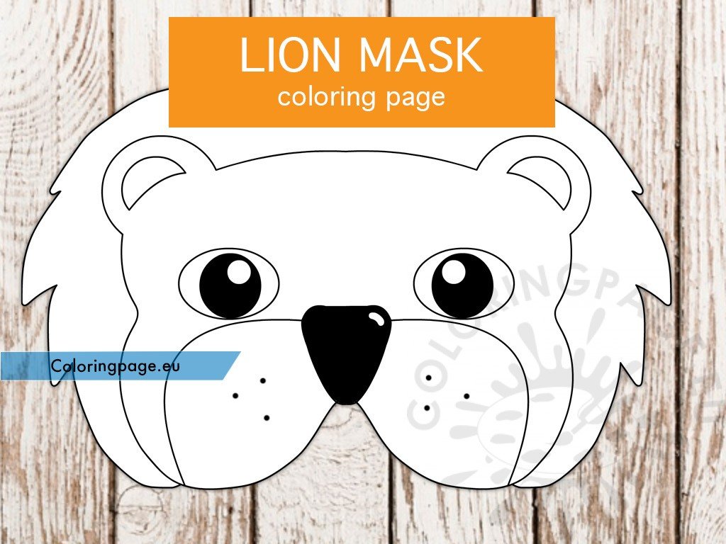 Lion mask template free printable coloring page