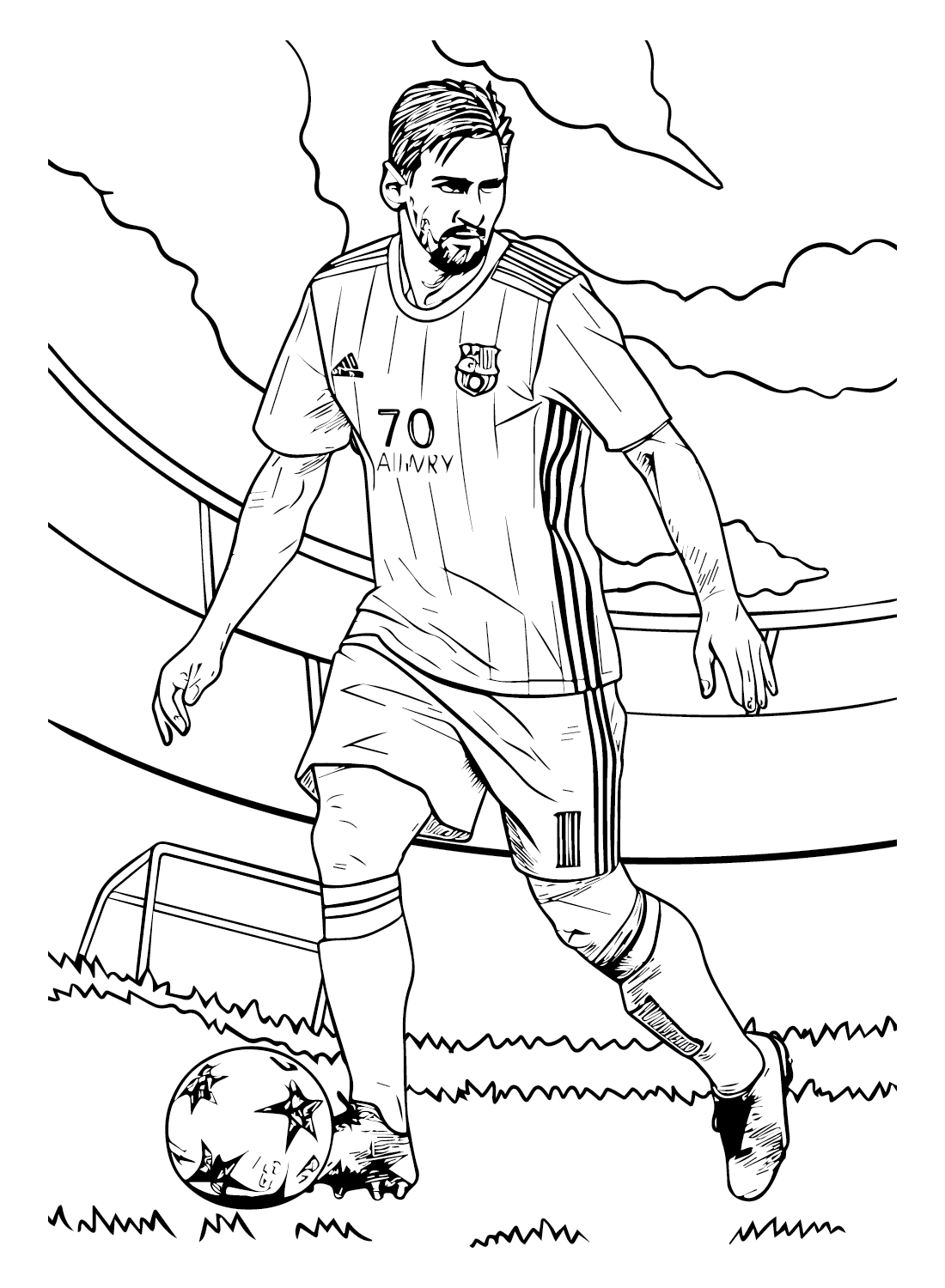 Lionel messi coloring pages printable for free download